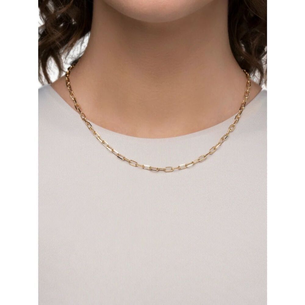 Gold Paperclip Link Necklace for Women - Picture 2 of 5